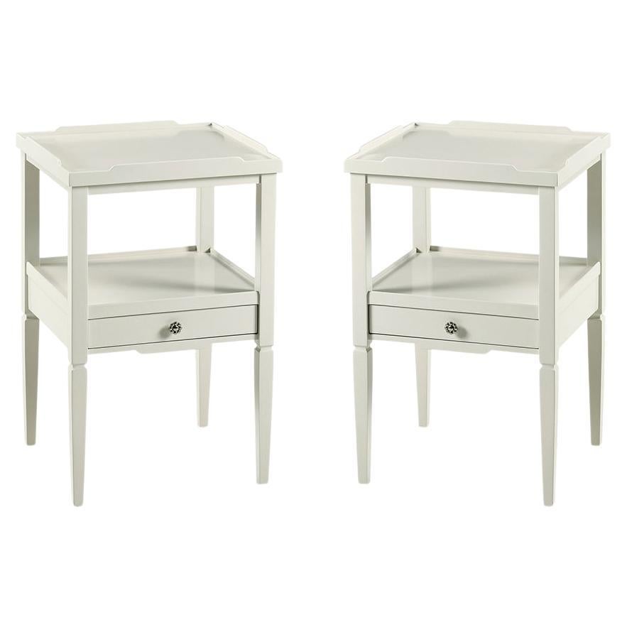 Pair of Country Painted Two Tier End Table