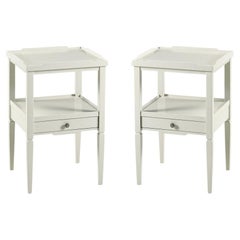 Pair of Country Painted Two Tier End Table
