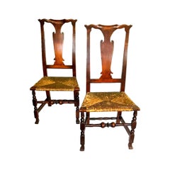 Pair of Country Queen Anne Chairs