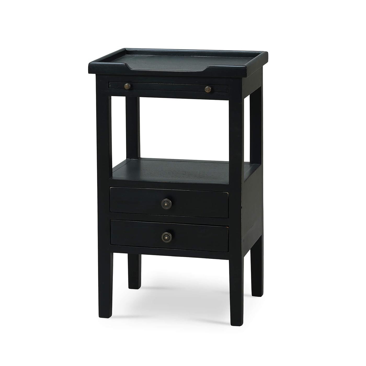 Pareja de Mesas Auxiliares de Estilo Campestre en Negro en venta 2