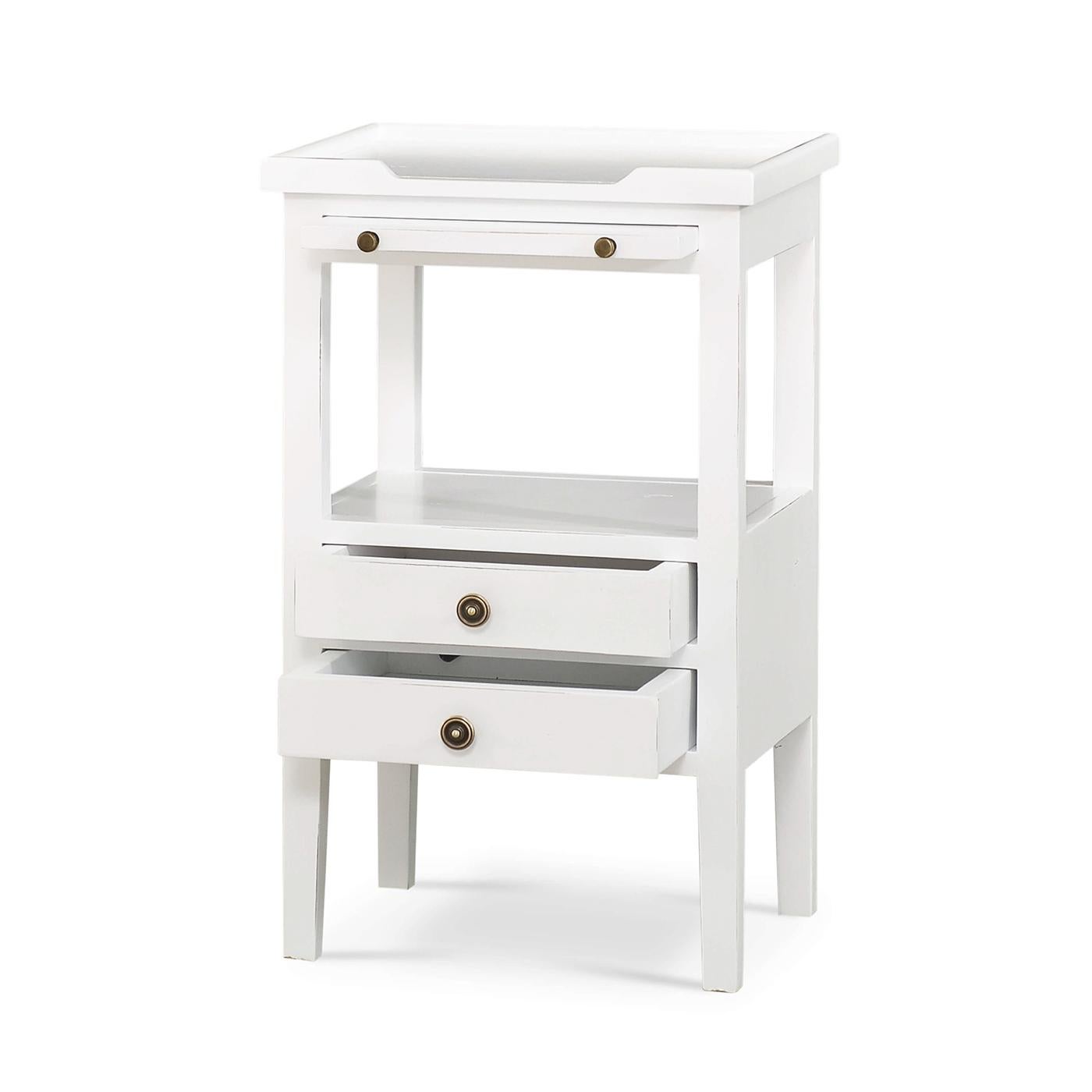 Country Paire de tables d'appoint de style campagnard blanc en vente