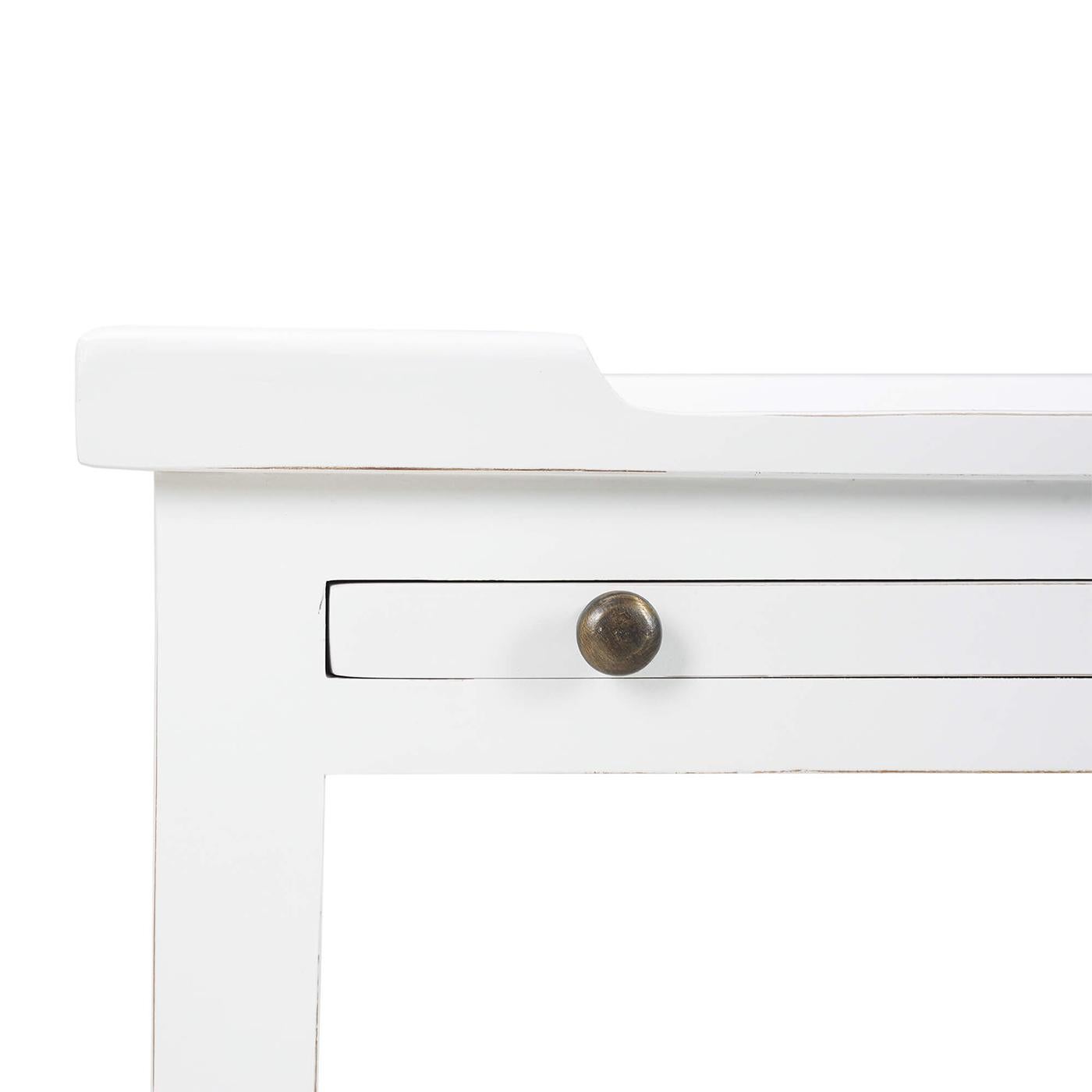 Bois Paire de tables d'appoint de style campagnard blanc en vente