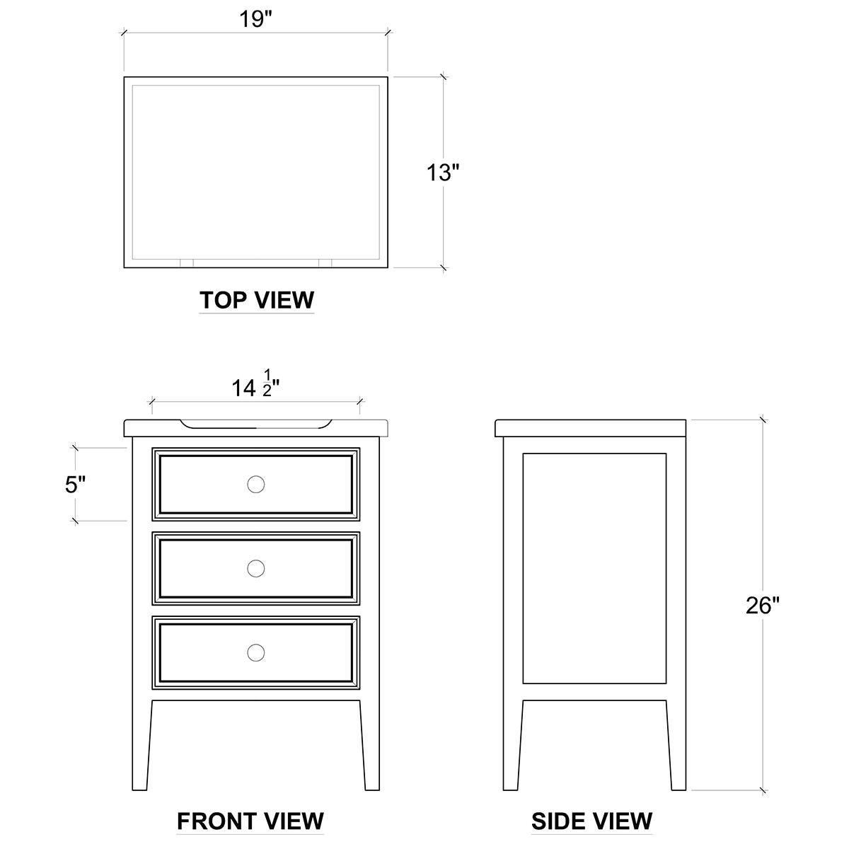 Pair of Country Style Three Drawer End Tables in White For Sale 3