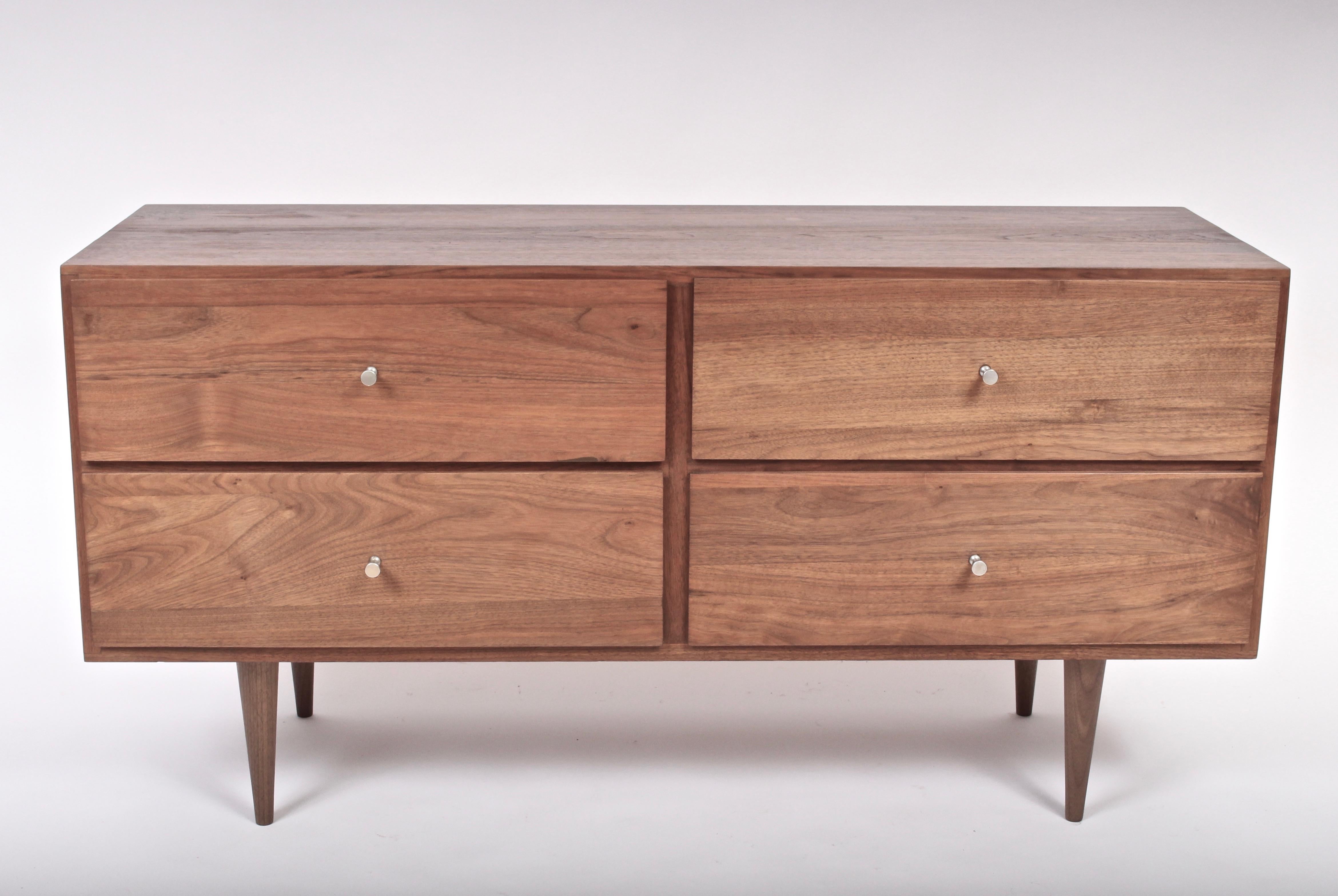 Pair of Country Workshop Lower Black Walnut Dressers, Nightstands, 1960s 4