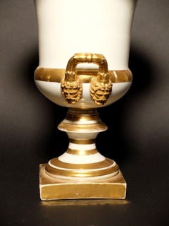 Pair of Covered Medici Vases in Paris Porcelain, Made circa 1830