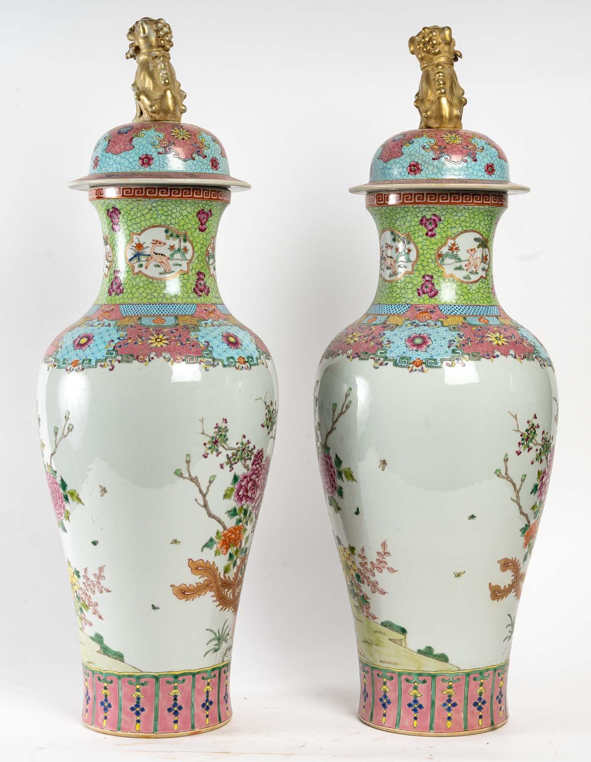 Pair of Covered Vases, Samson, 20th Century 2