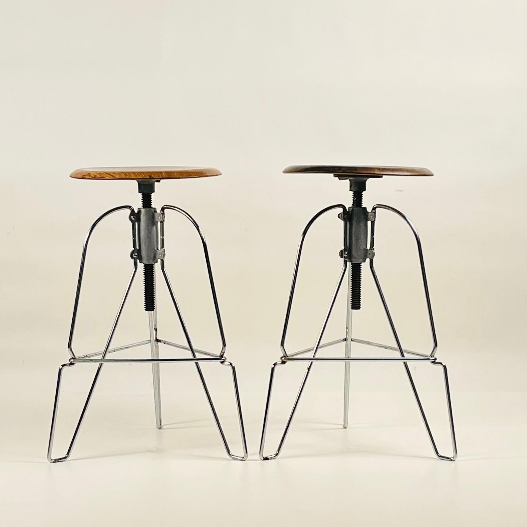 American Pair of Covey Model Six Stools  For Sale