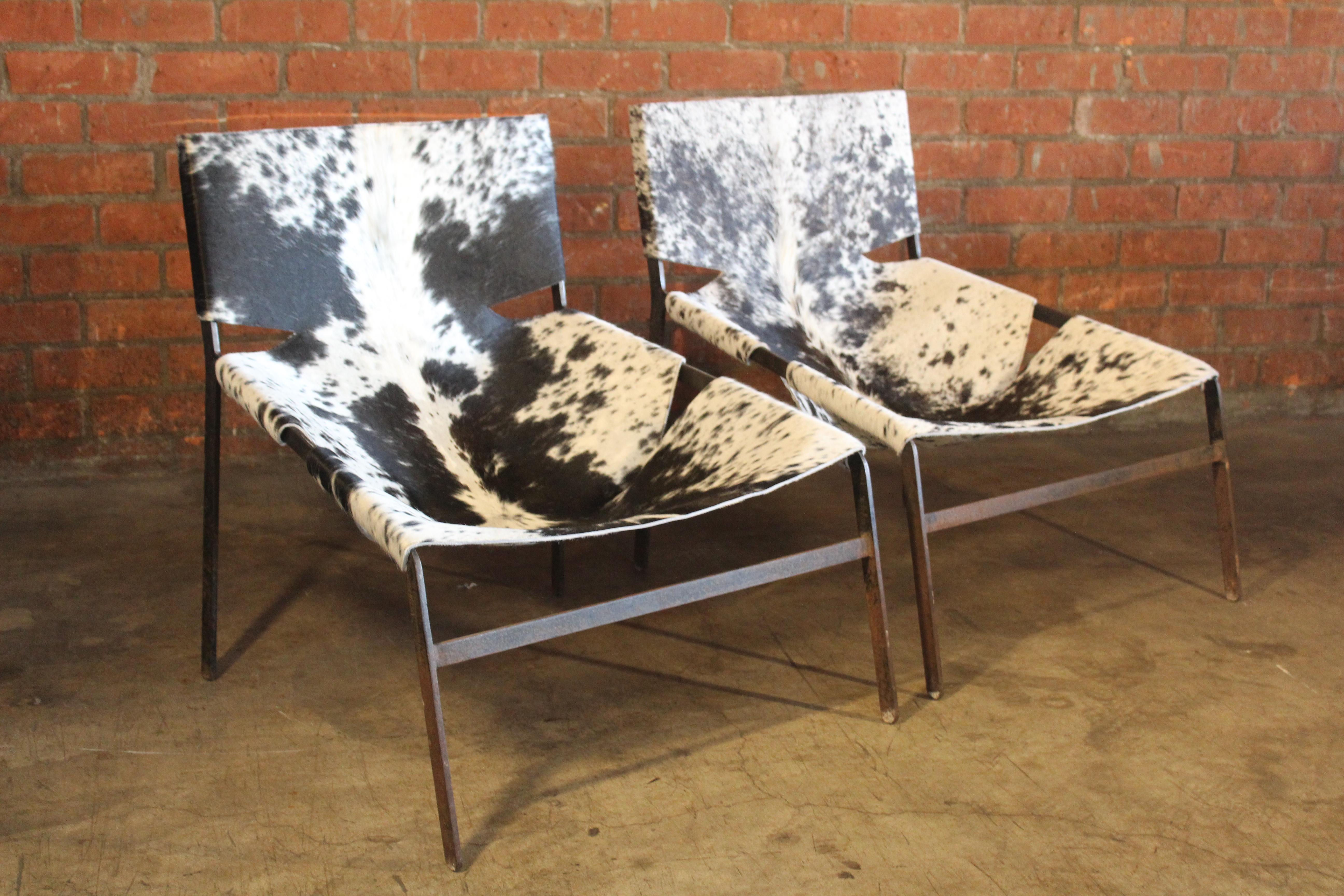 cowhide sling chair