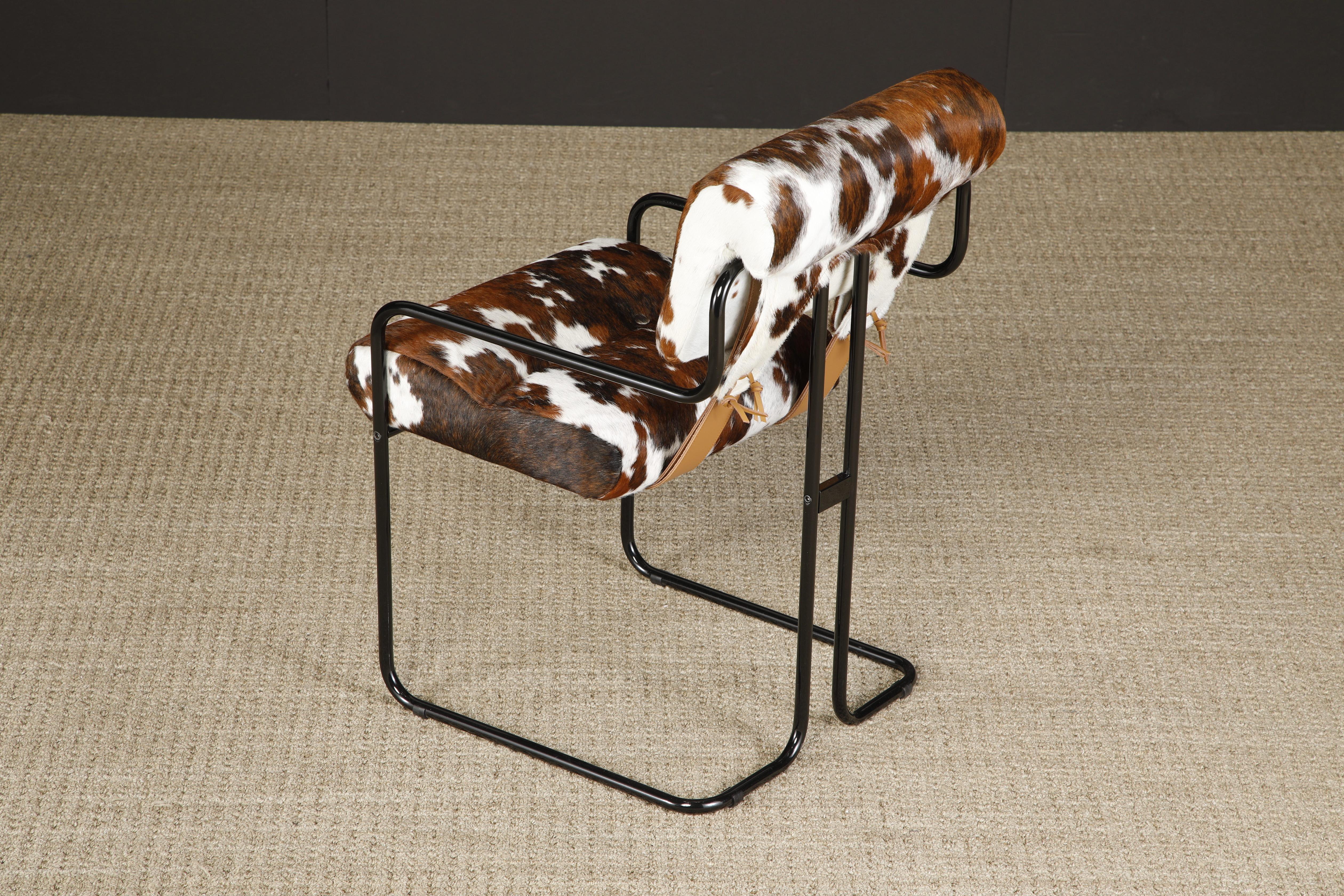 Pair of Cowhide Leather Tucroma Armchairs by Guido Faleschini for Mariani, New For Sale 4