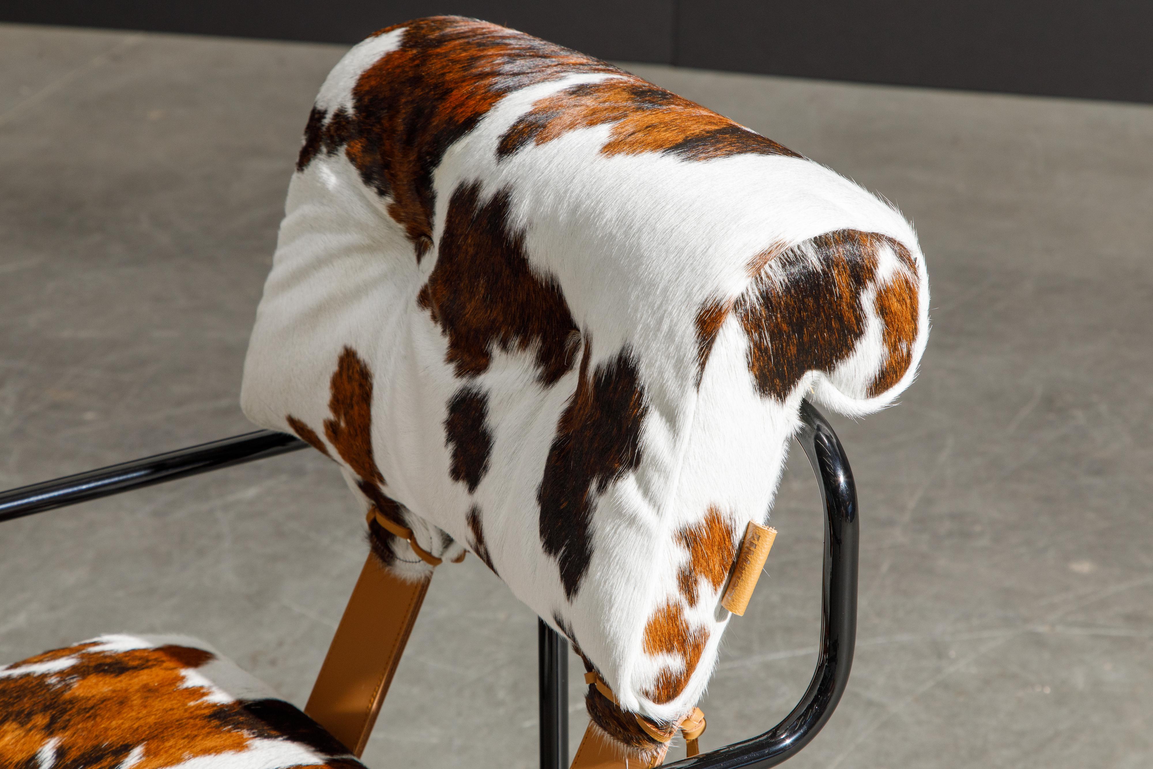 Pair of Cowhide Leather Tucroma Armchairs by Guido Faleschini for Mariani, New For Sale 5