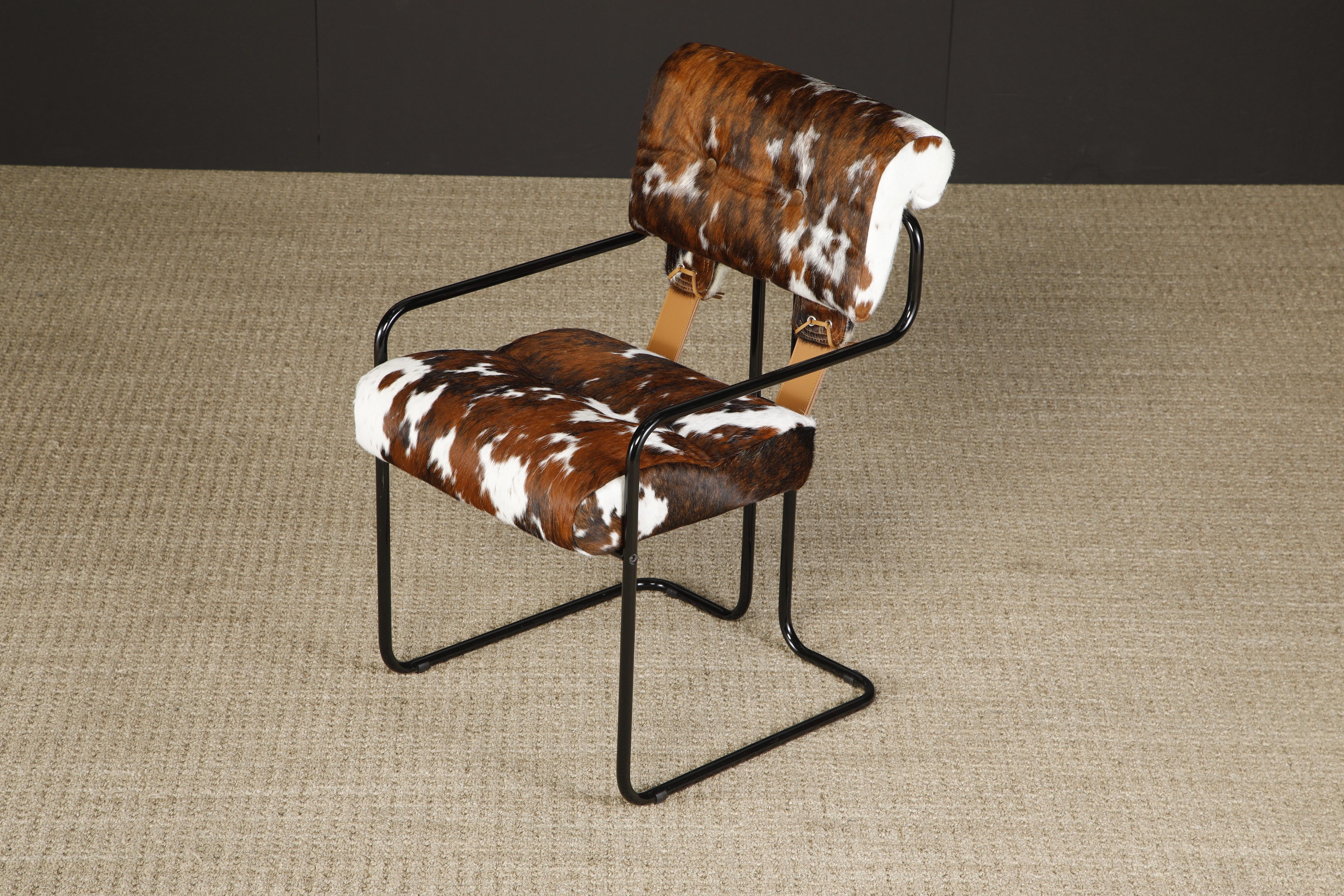 Pair of Cowhide Leather Tucroma Armchairs by Guido Faleschini for Mariani, New For Sale 7