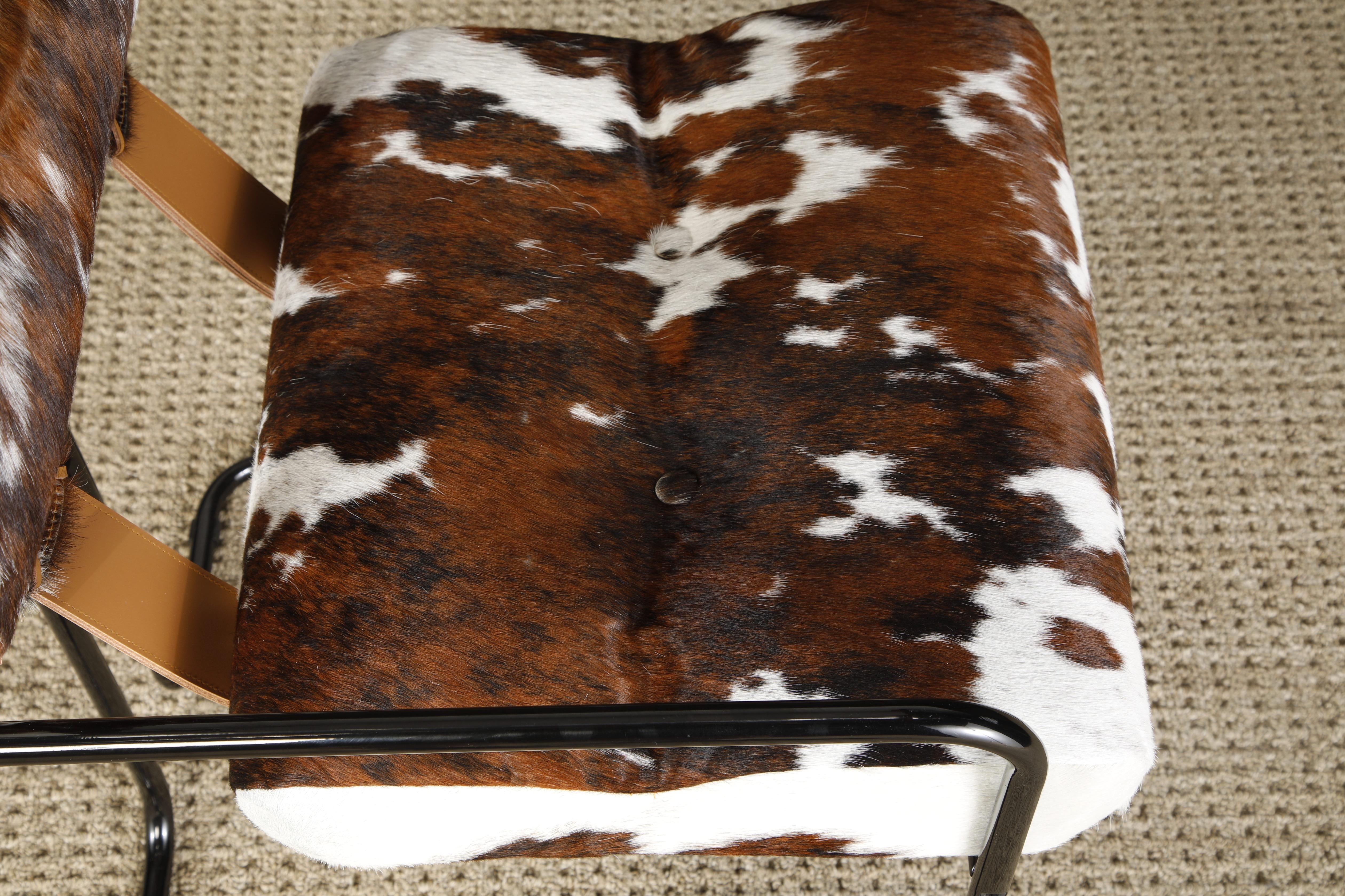 Paire de fauteuils Tucroma en cuir de vache par Guido Faleschini pour Mariani, Nouveau en vente 10