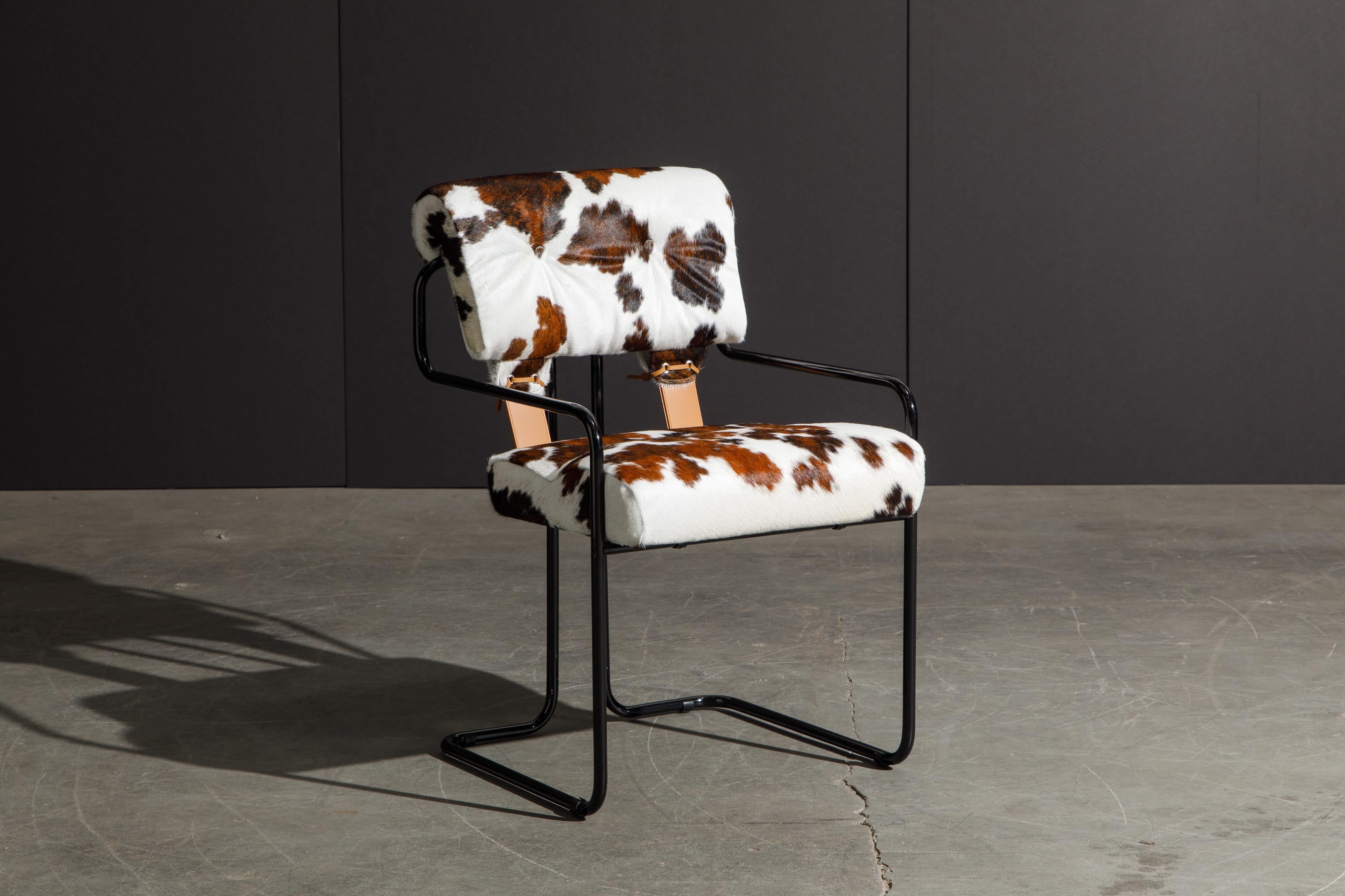 Modern Pair of Cowhide Leather Tucroma Armchairs by Guido Faleschini for Mariani, New