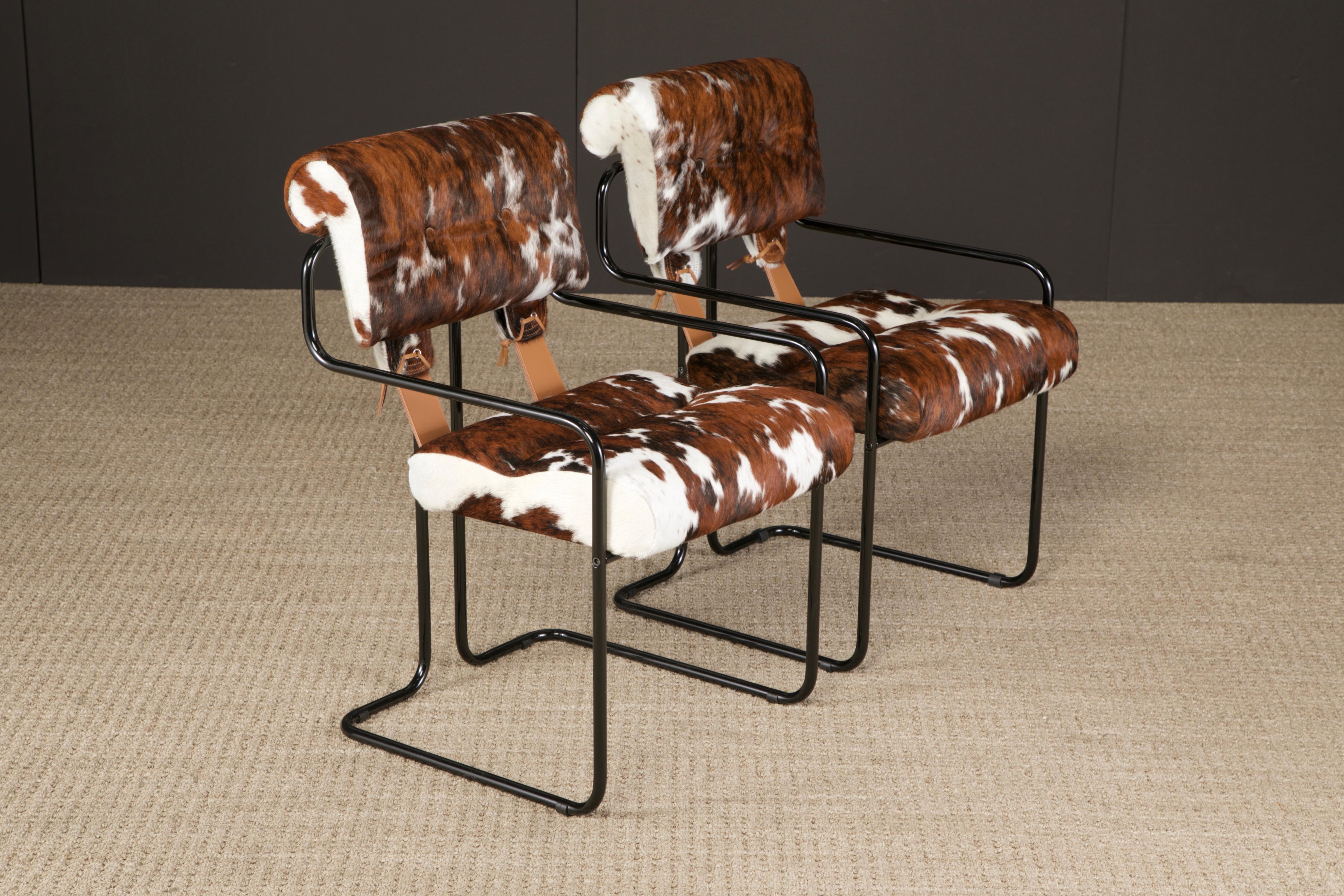 Tucroma-Sessel aus Rindsleder von Guido Faleschini für Mariani, Paar, neu (Lackiert) im Angebot