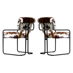 Pair of Cowhide Leather Tucroma Armchairs by Guido Faleschini for Mariani, New