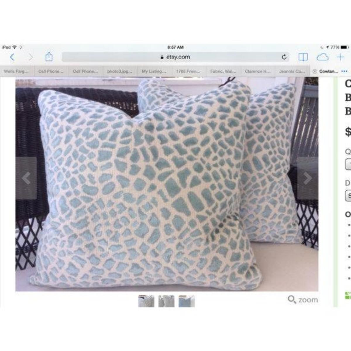 Americano Coppia di cuscini Cowtan & Tout 