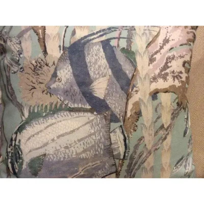 Americano Coppia di cuscini Cowtan & Tout in lino Maralago Under the Sea in vendita