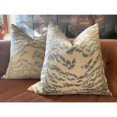 Pair of Cowtan & Tout "Rajah" in Blue Pillows