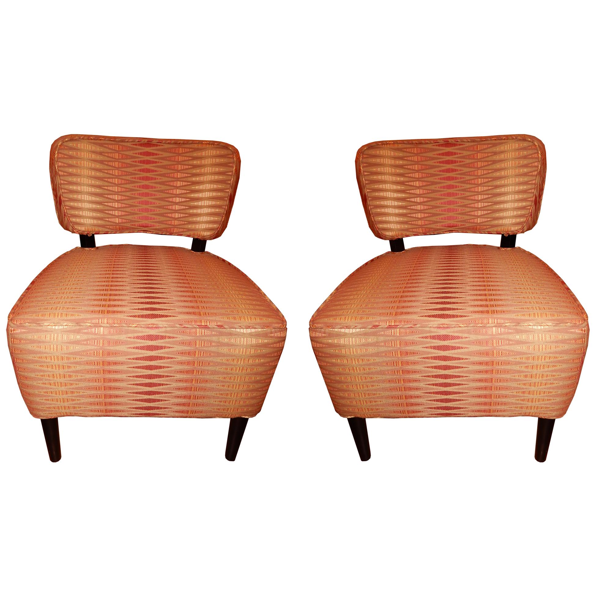 Pair of Cozy Mid-Century Modern Side Chairs