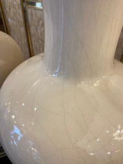 Paire de lampes en céramique craquée