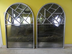 Pair Of Cracked Ice Mirrors