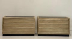 Pair of Crackle Finish Three-Drawer Chests by Grandwood Furniture