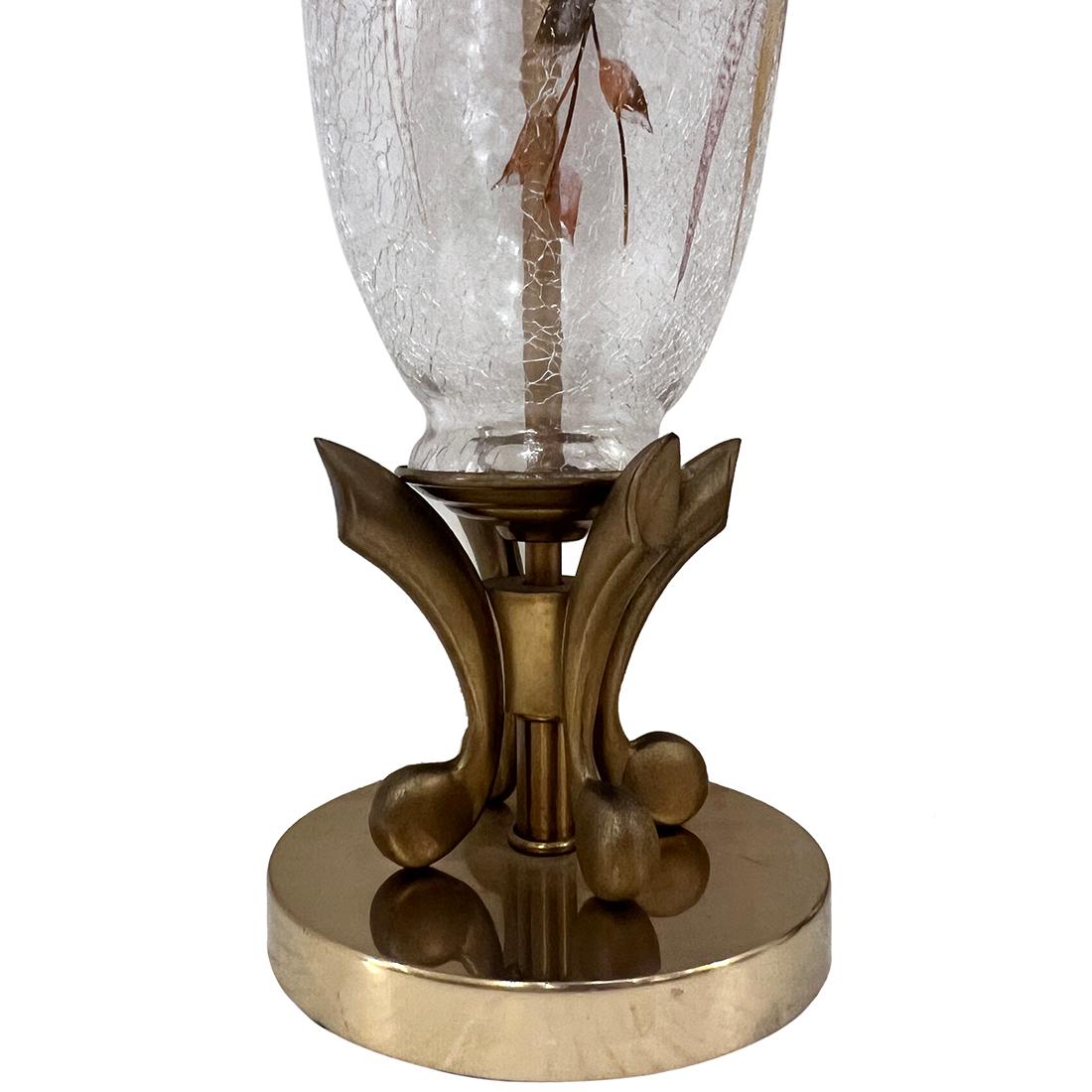 Français Paire de lampes verre craquelé en vente