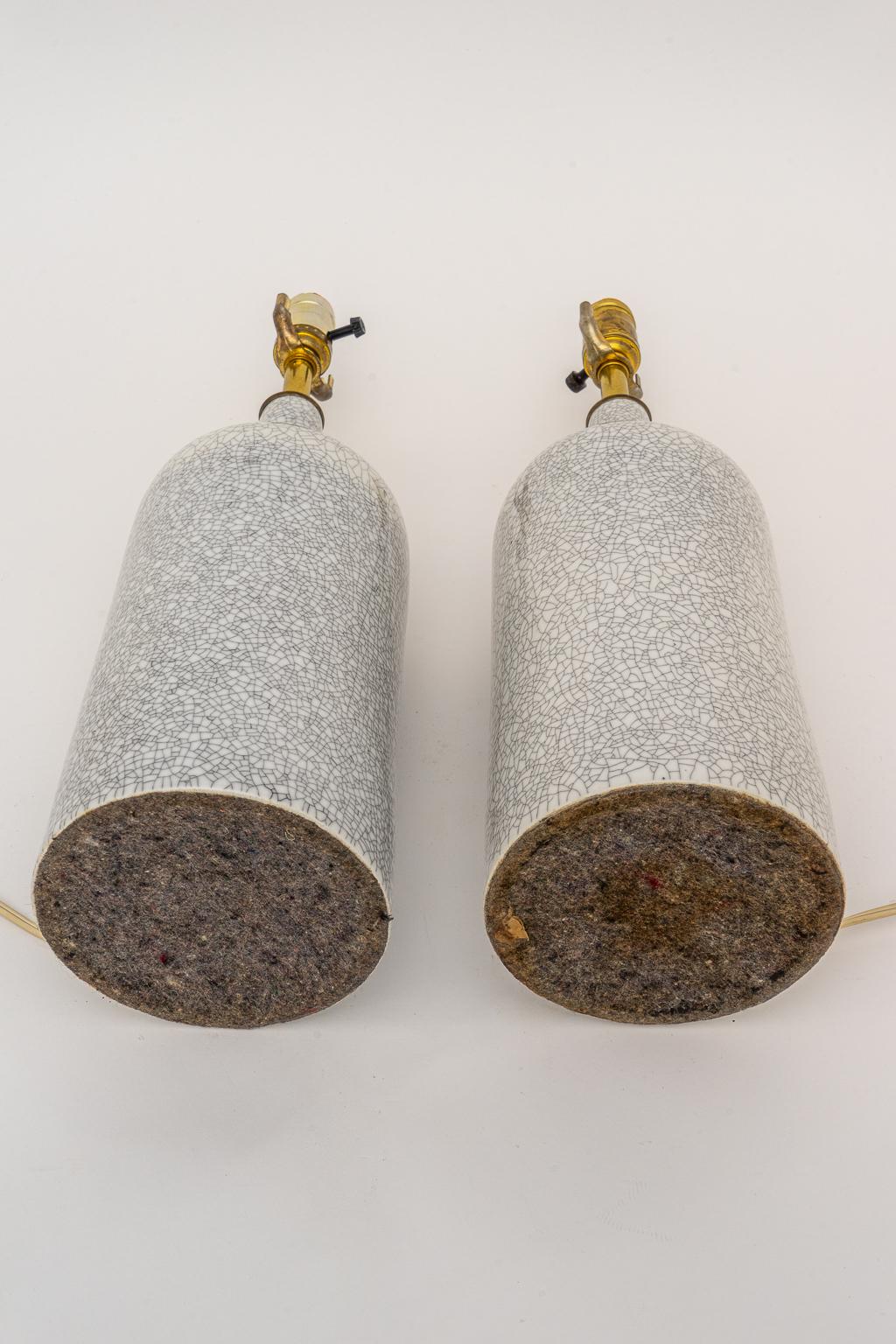 Pair of Crackle Glaze Lamps by Arabia 5