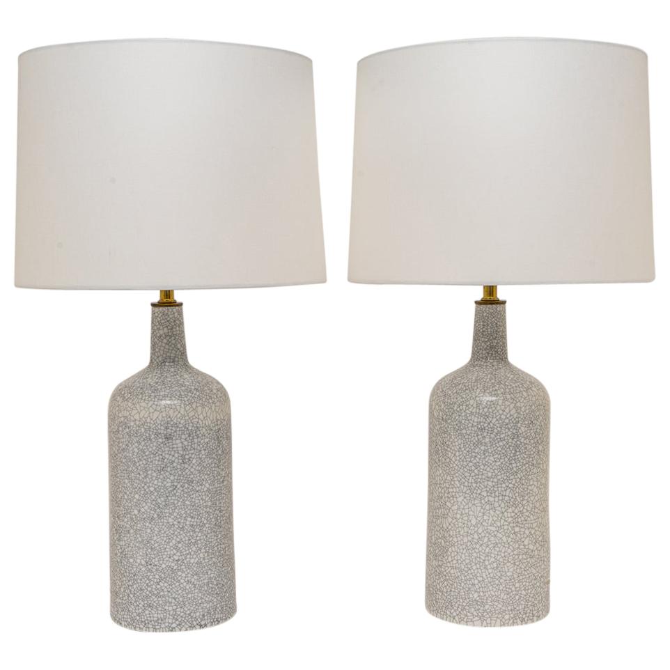 Pair of Crackle Glaze Lamps by Arabia
