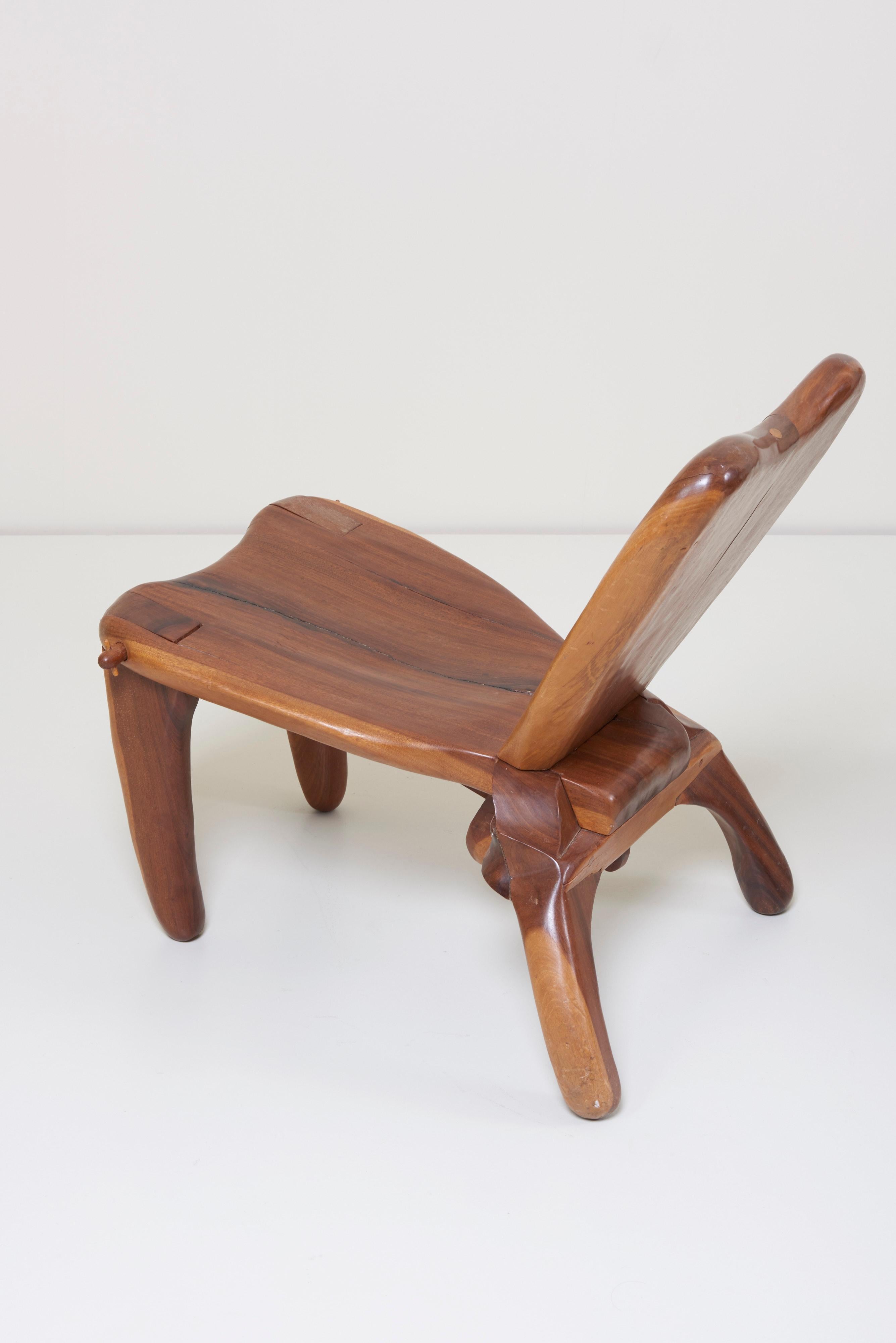 Pair of Craft Wooden Studio Lounge Chairs by Don Shoemaker, Mexico, 1960s 4