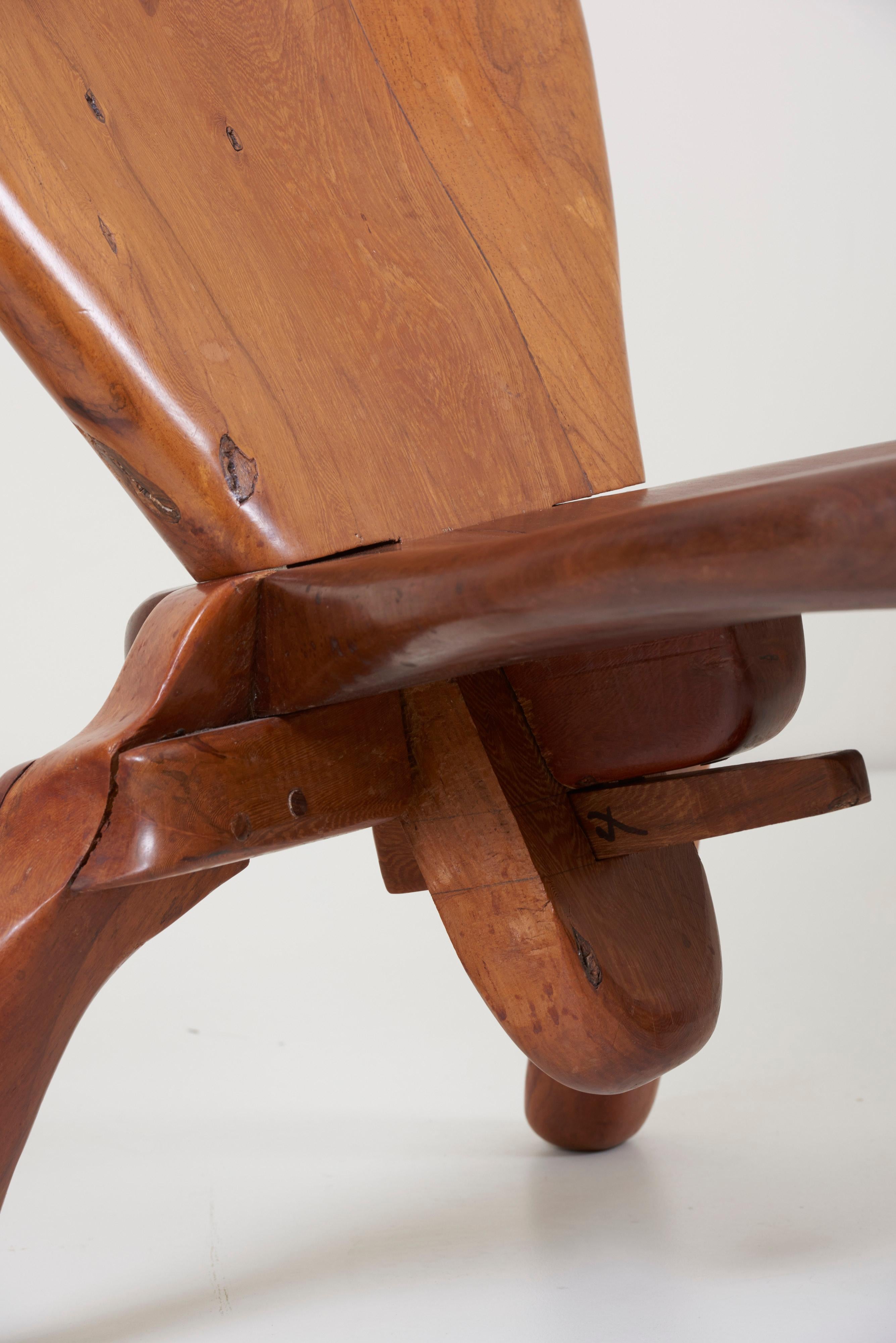 Pair of Craft Wooden Studio Lounge Chairs by Don Shoemaker, Mexico, 1960s 1