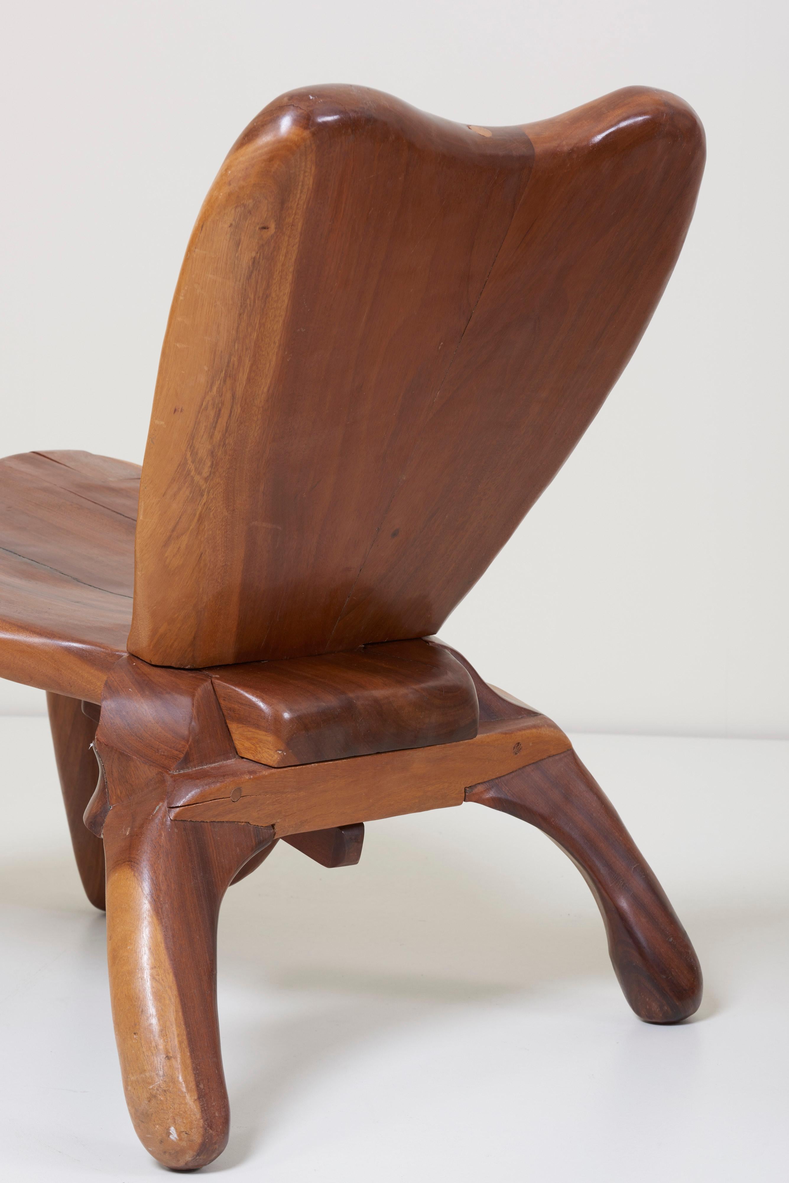 Pair of Craft Wooden Studio Lounge Chairs by Don Shoemaker, Mexico, 1960s 2