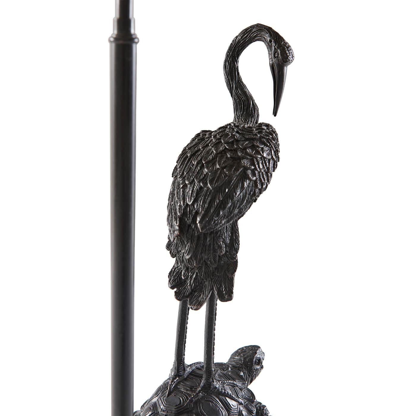 Anglo-Japanese Pair of Crane Form Table Lamps For Sale