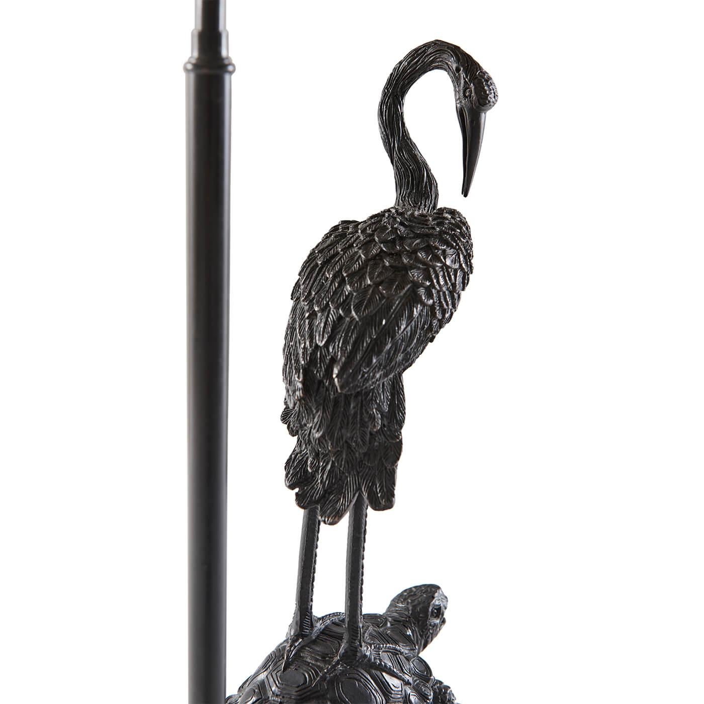 Vietnamese Pair of Crane Form Table Lamps For Sale