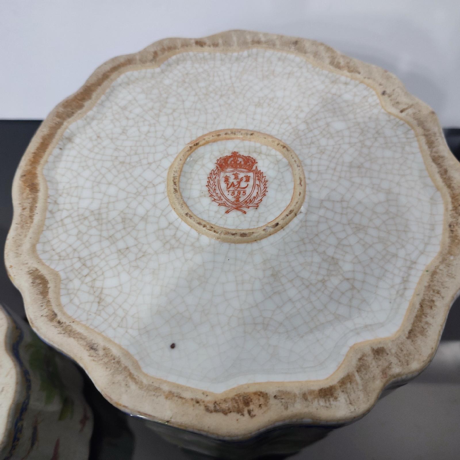 Paire de pots à couvercle en céramique craquelée, vintage des années 1990 - LIVRAISON GRATUITE en vente 8