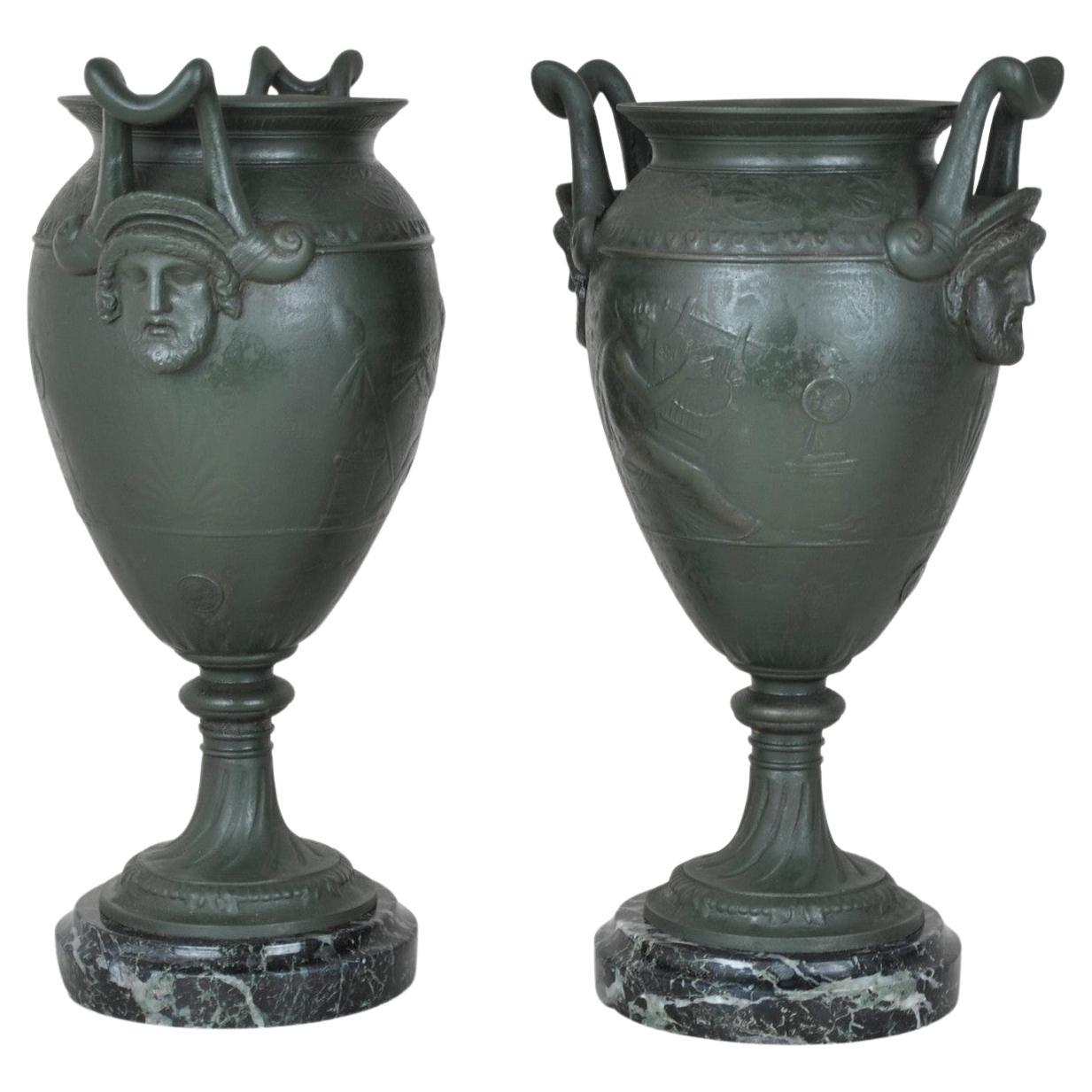 Pair Of Crater Vases, Grand Tour, 19th Century