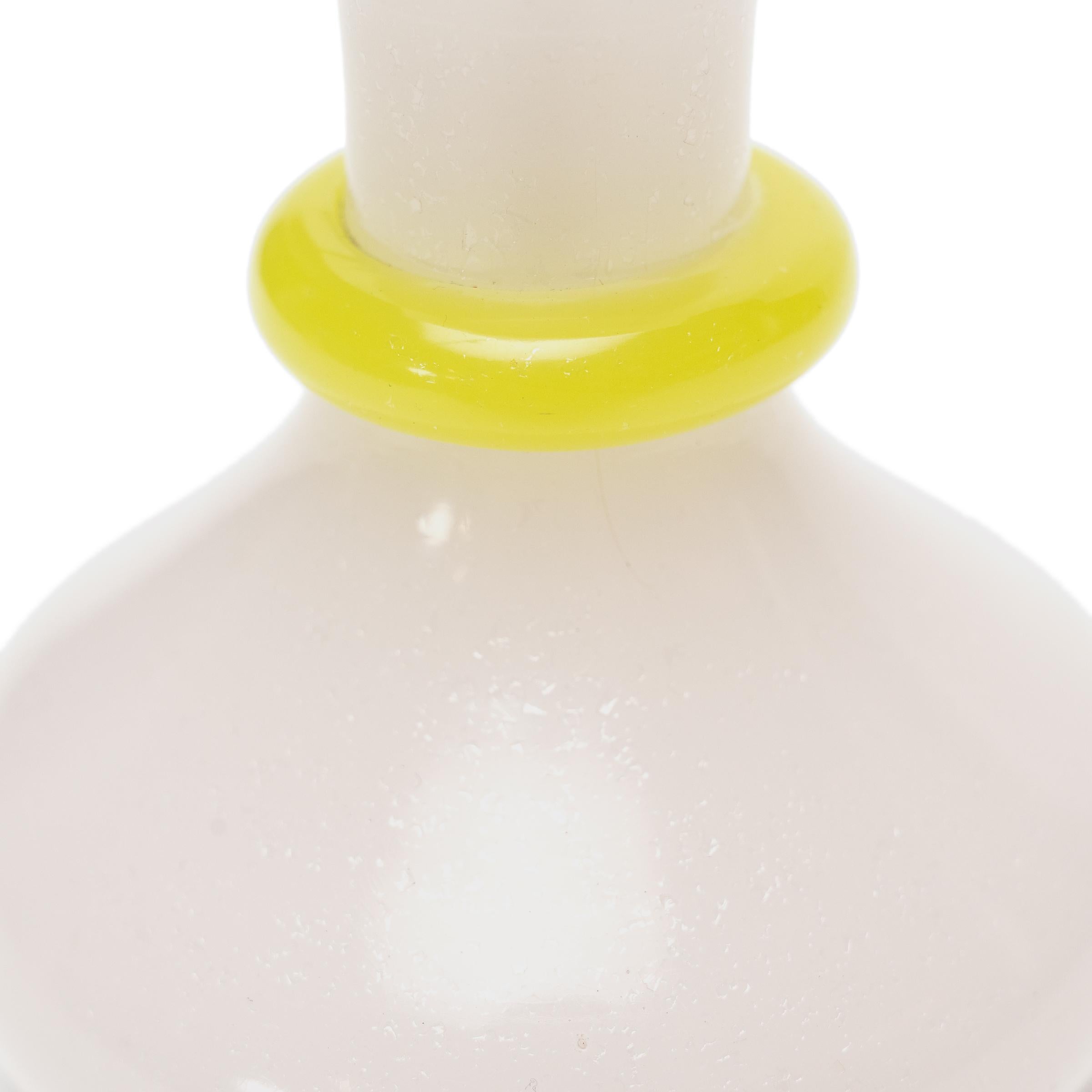 20th Century Pair of Crazed Opaline Glass Bud Vases, c. 1930s For Sale