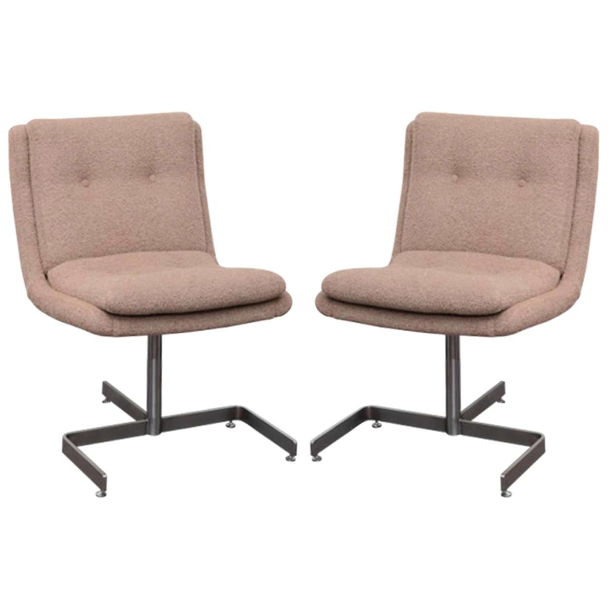 Pair of Cream Bouclé Lounge Chairs by Raphael, France, c. 1973 For Sale