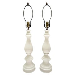 Pair of Cream Ceramic lamps