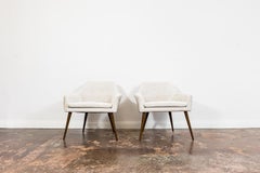 Pair Of Cream Cocktail Chairs, 1970s
