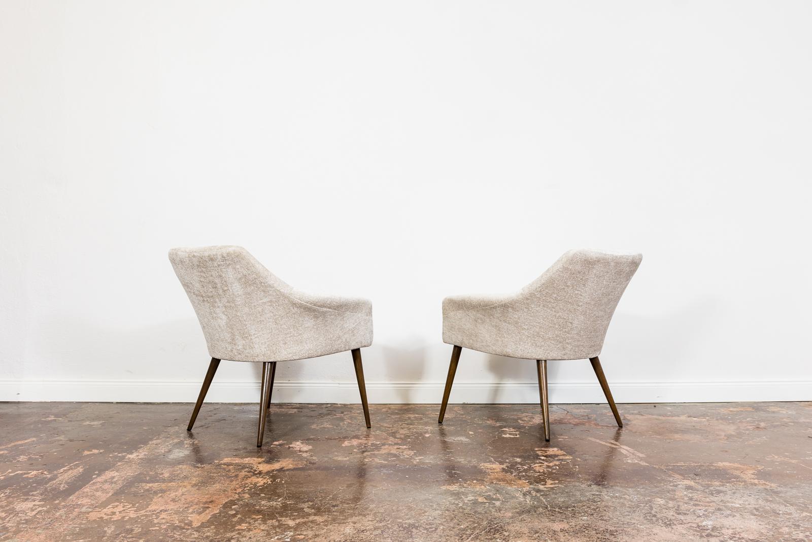 Pair Of Cream Cocktail Chairs, 1970s In Good Condition For Sale In Wroclaw, PL