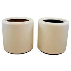 Pair of Cream Fiberglass Planters by Douglas Deed for Sintoform