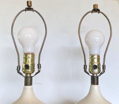 Pair of Cream Glaze Lotte and Gunnar Bostlund Table Lamps