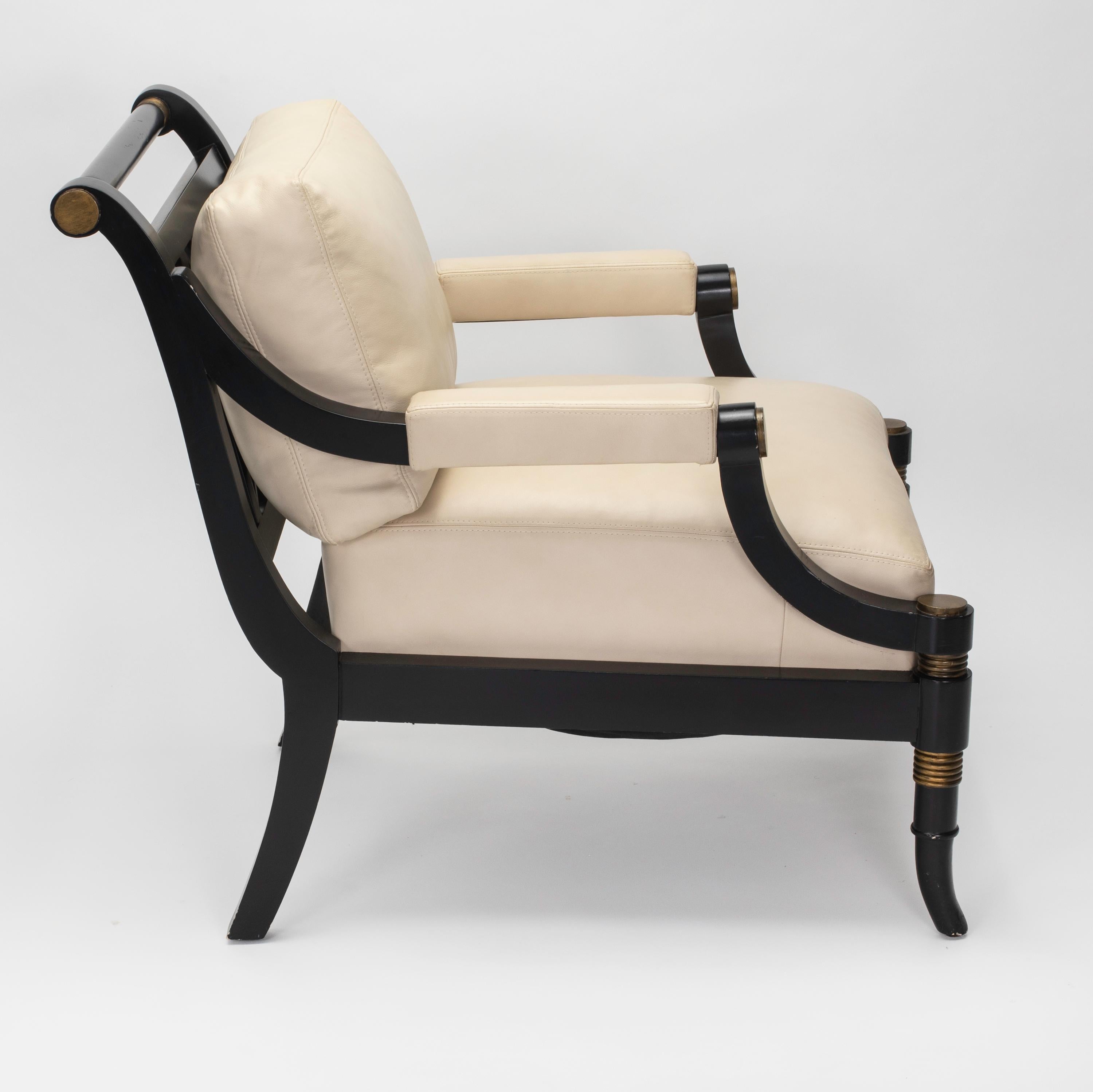 cream armchairs