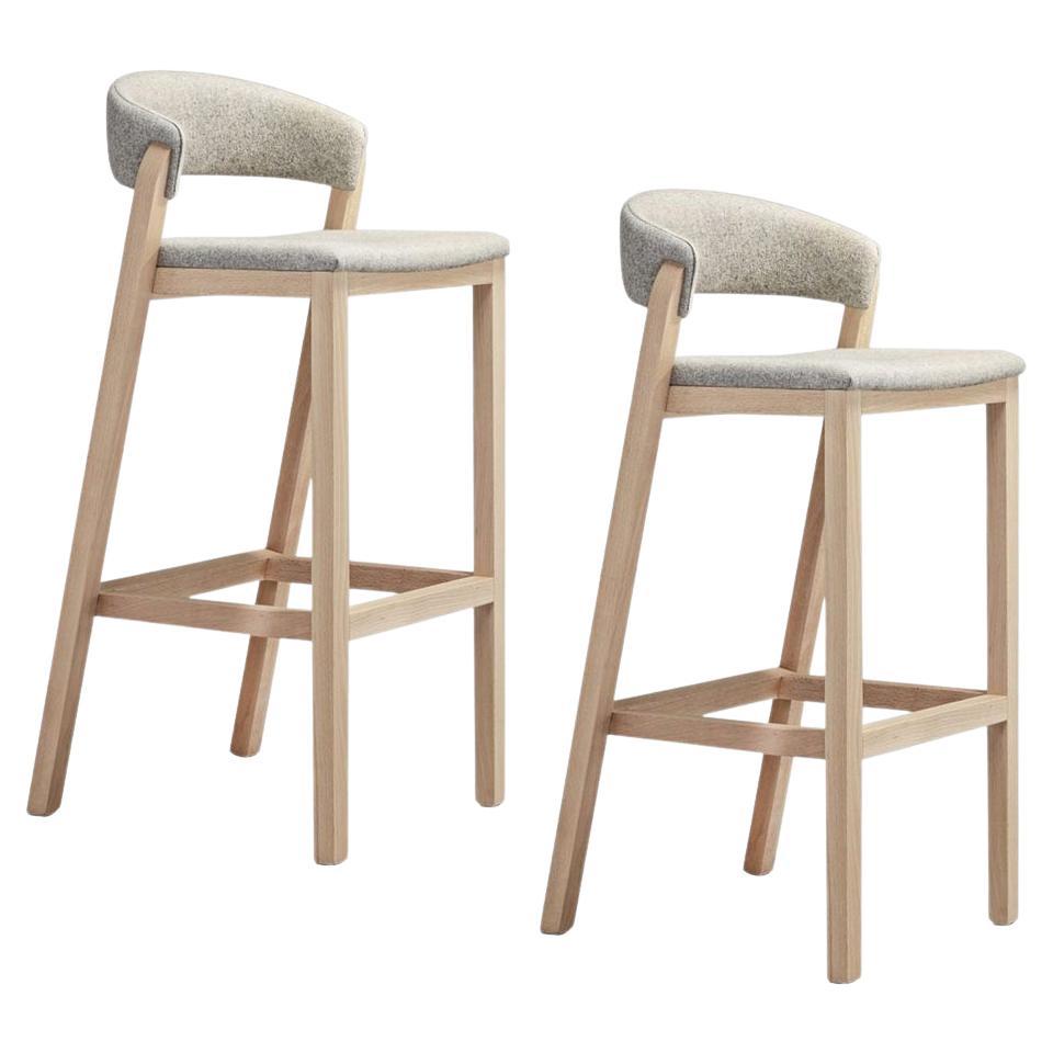 Pair of Cream Oslo Stools by Pepe Albargues For Sale