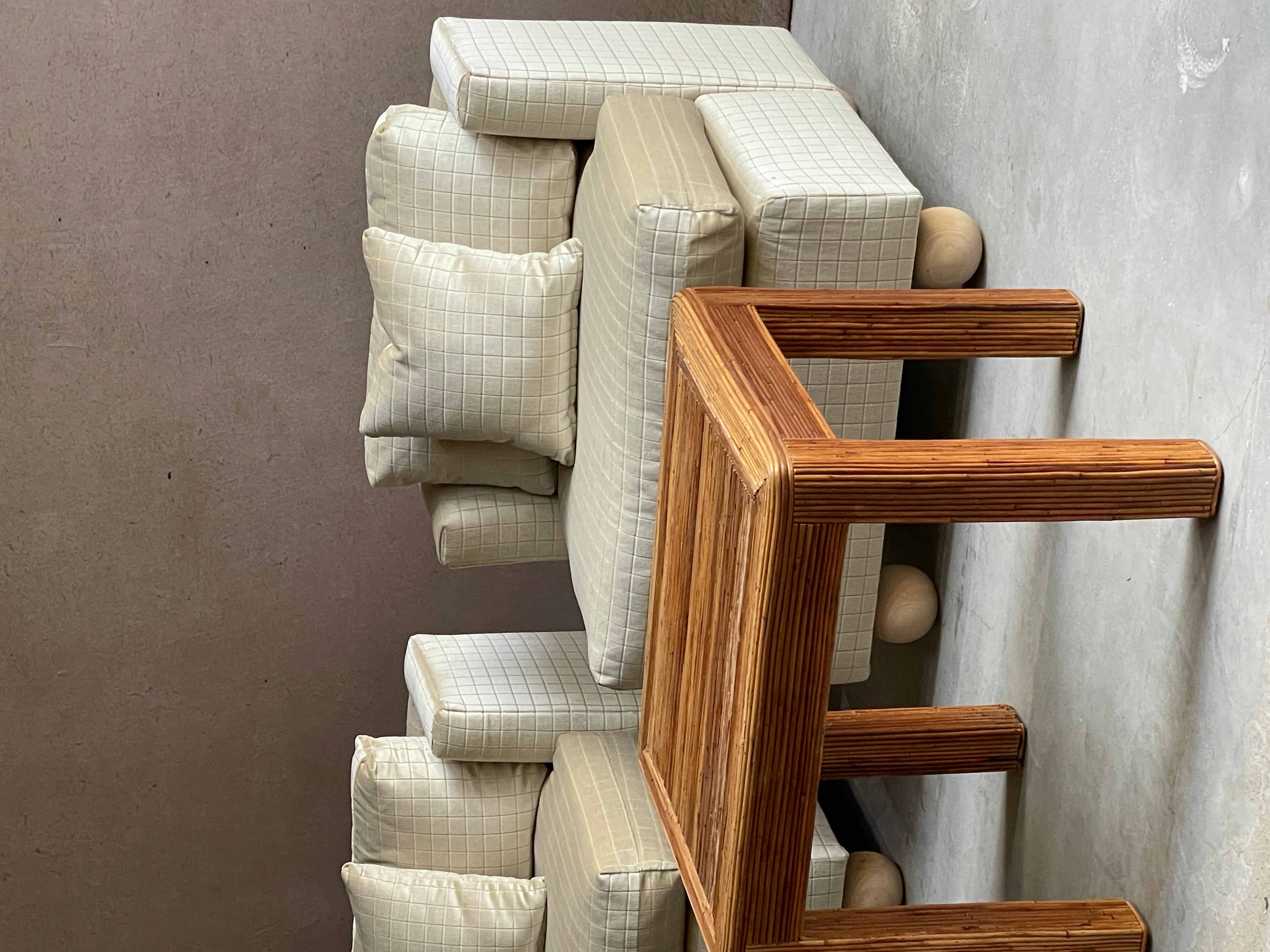 Pair of Cream Tile Mohair Chairs with Oak Ball Feet 1