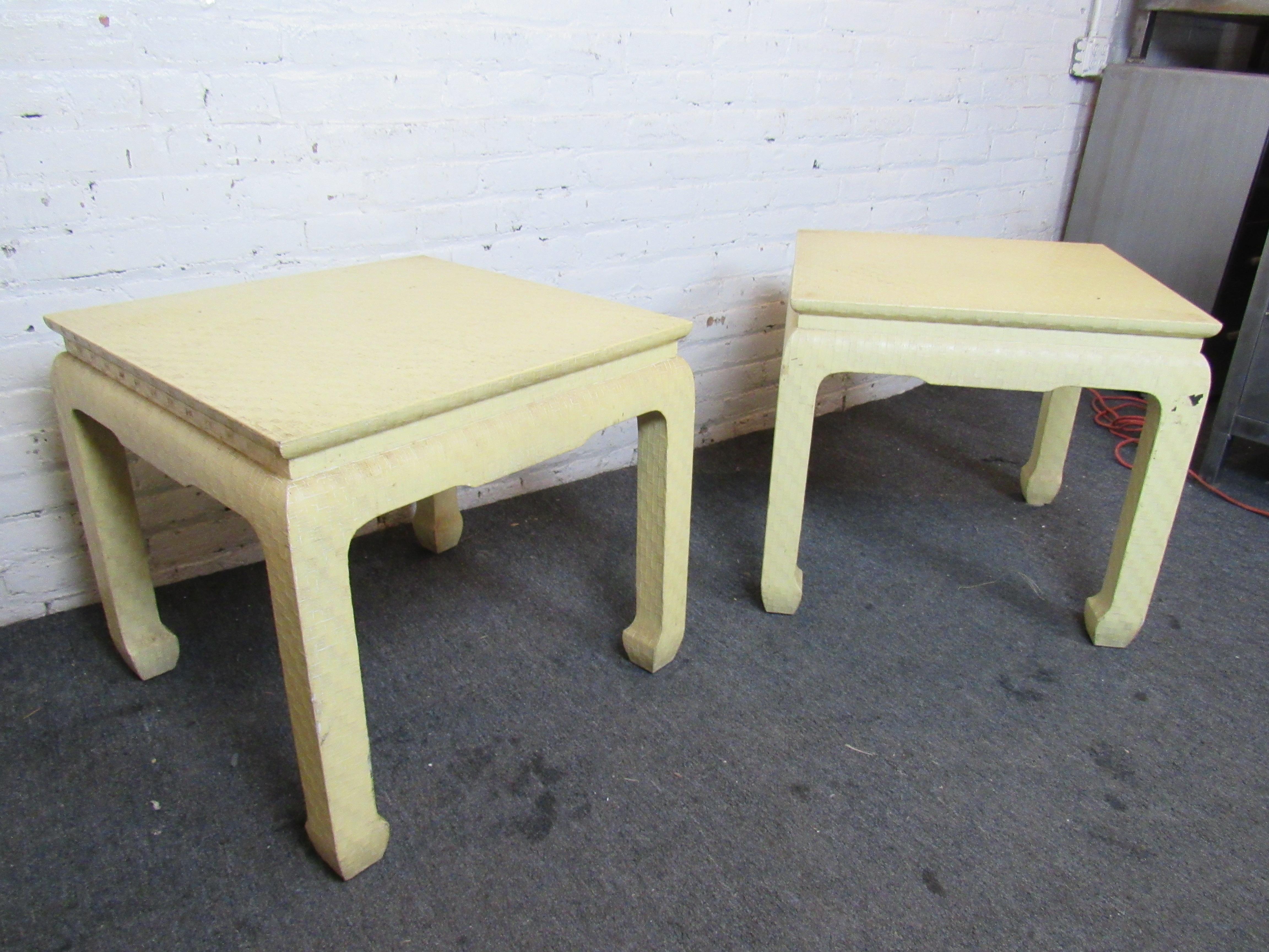 Pair of Cream Vintage Side Tables by Baker 1