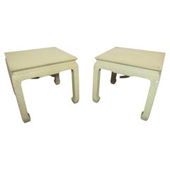 Pair of Cream Vintage Side Tables by Baker