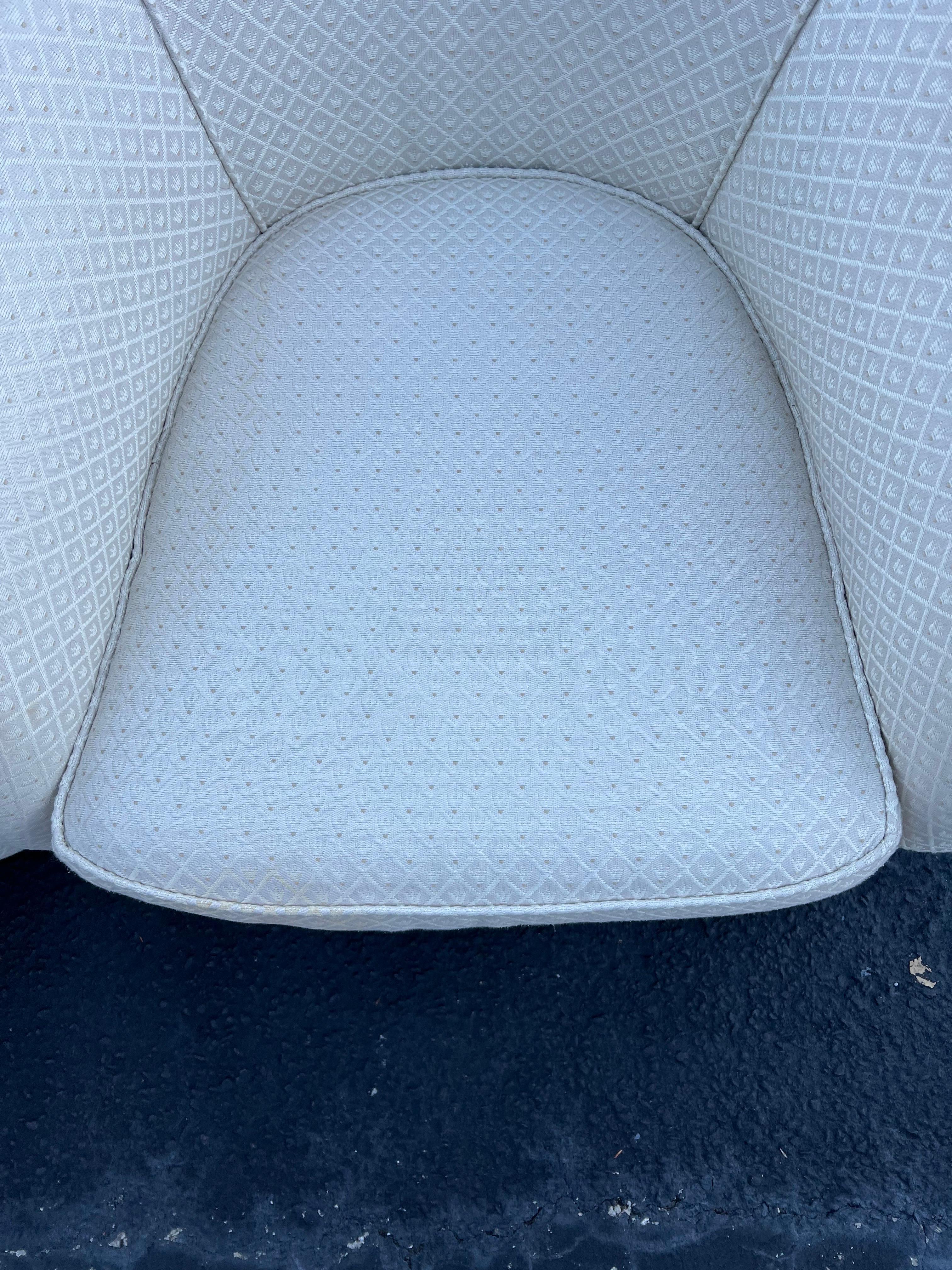 Pair of White Swivel Cube Chairs For Sale 10