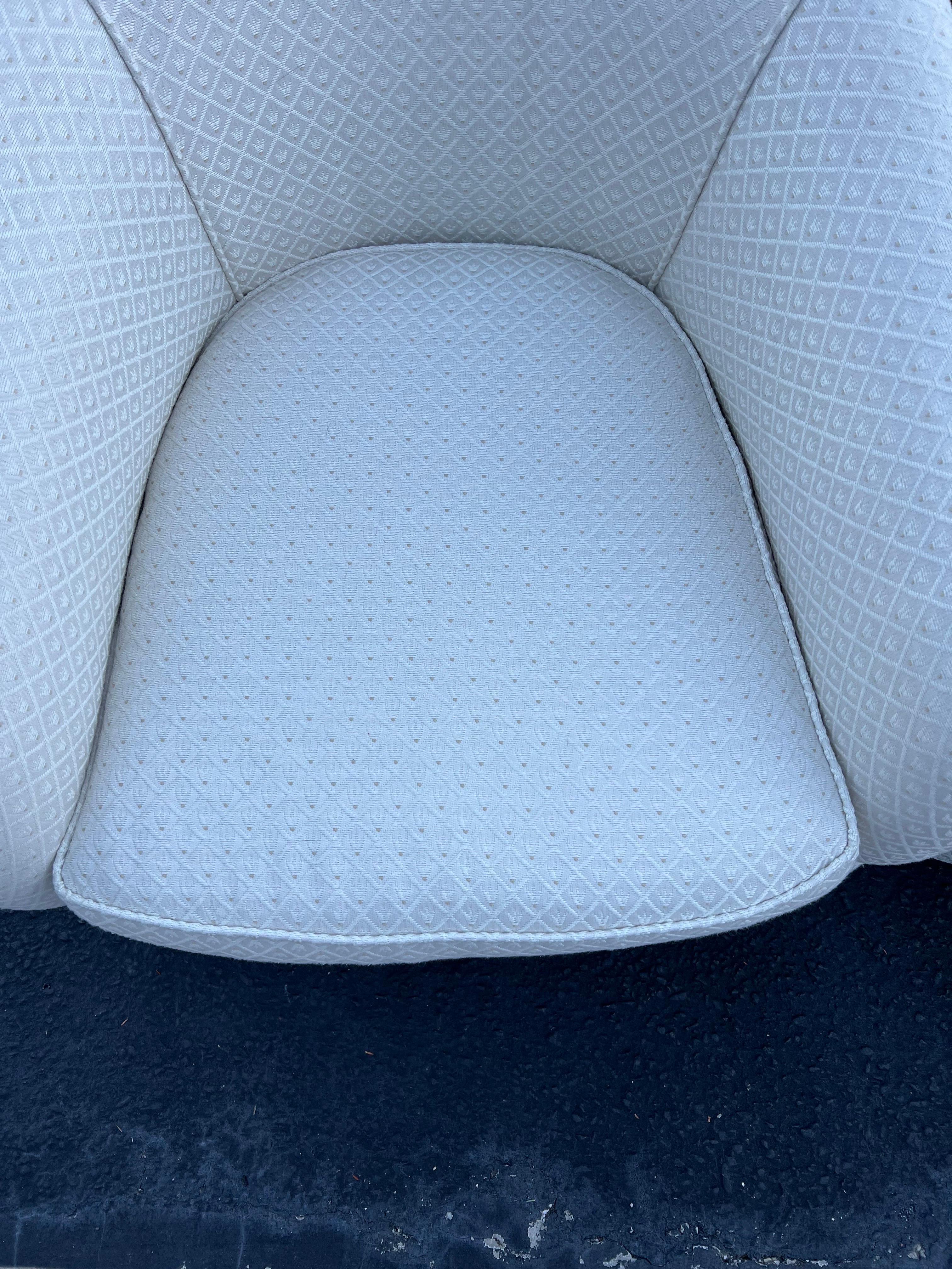 Pair of White Swivel Cube Chairs For Sale 11